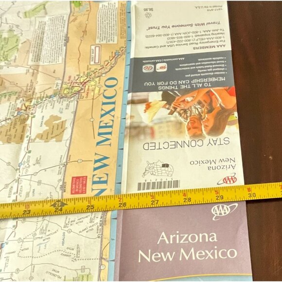 Arizona New Mexico State Map Transportation Travel Highway Map 2018 AAA - Picture 8 of 12